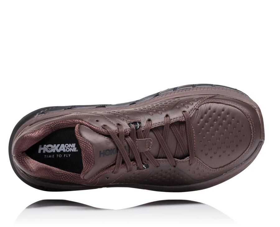 Tenis Hoka One One Masculino Marrom - Gaviota Couro - 450-UOJCNA